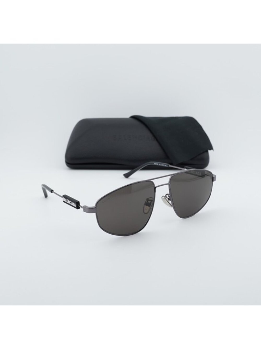 Balenciaga BB0115S 001 Sunglasses Grey Aviator Frame, Grey Lenses - Picture 11 of 11